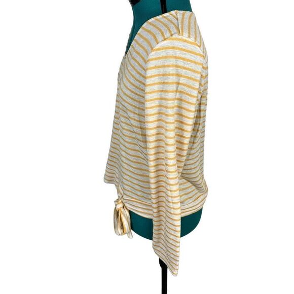 Alya cream and yellow striped blouse - Picture 4 of 7